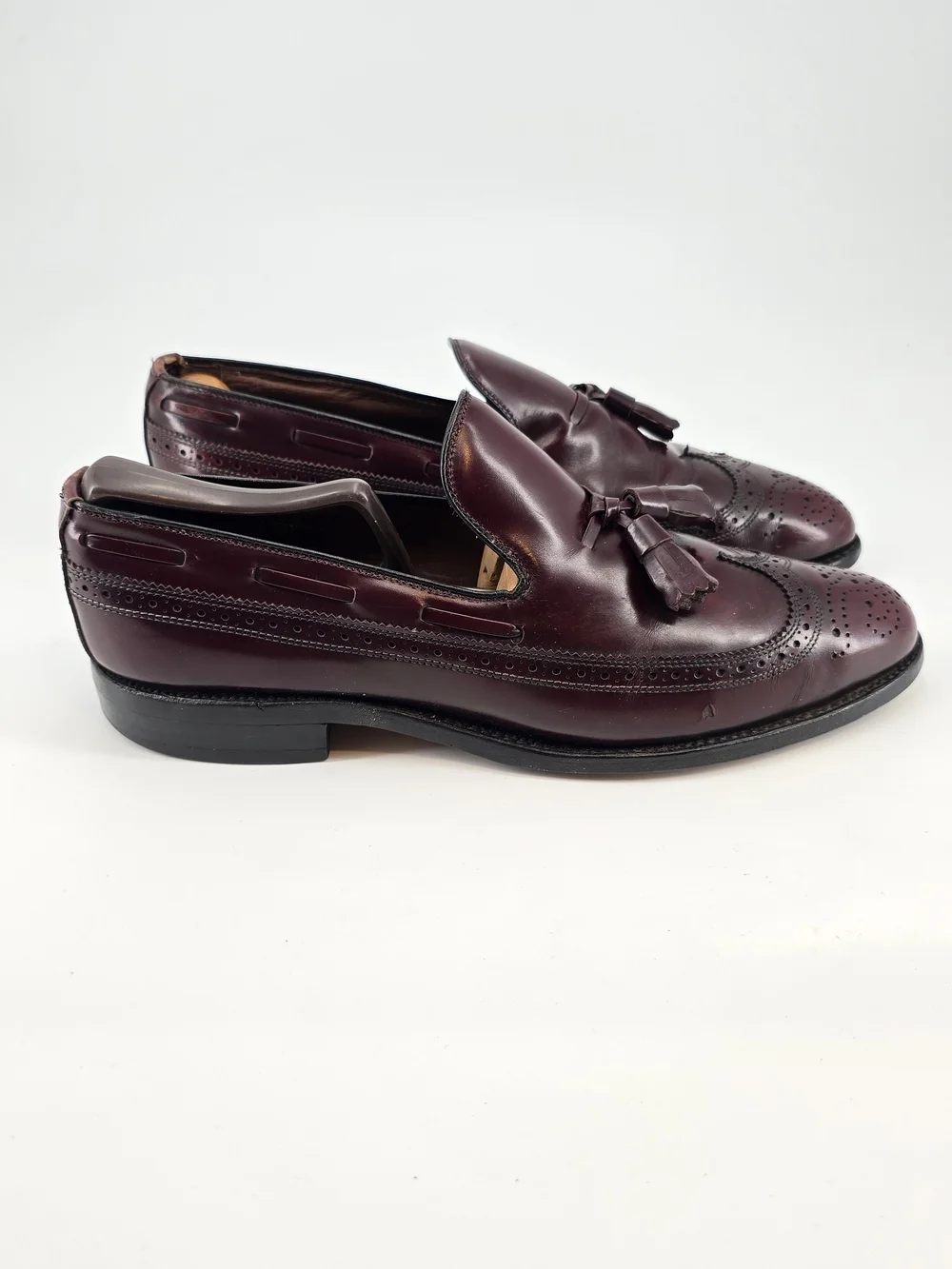 Allen Edmonds Burgundy Tassel Wingtip Loafers Berwick 9 C